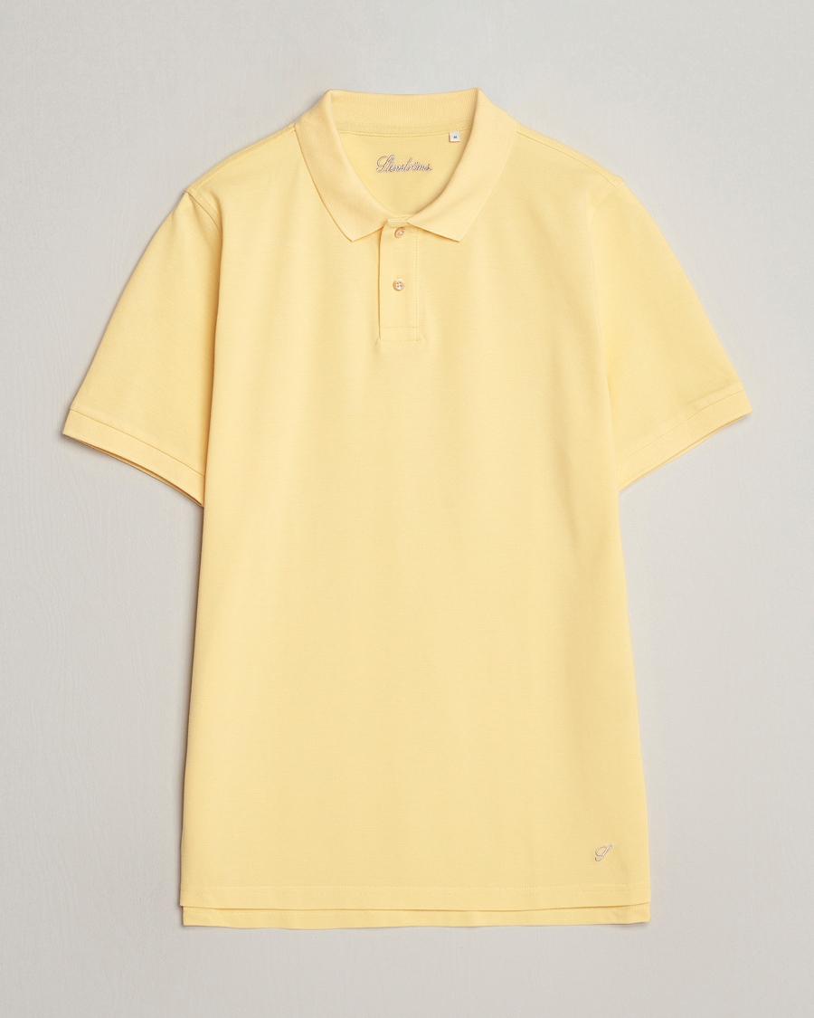 Mies | Pikeet | Stenströms | Organic Cotton Piquet Polo Shirt Yellow
