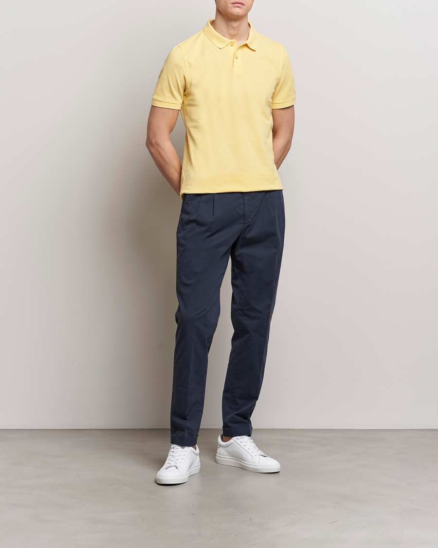 Mies | Pikeet | Stenströms | Organic Cotton Piquet Polo Shirt Yellow