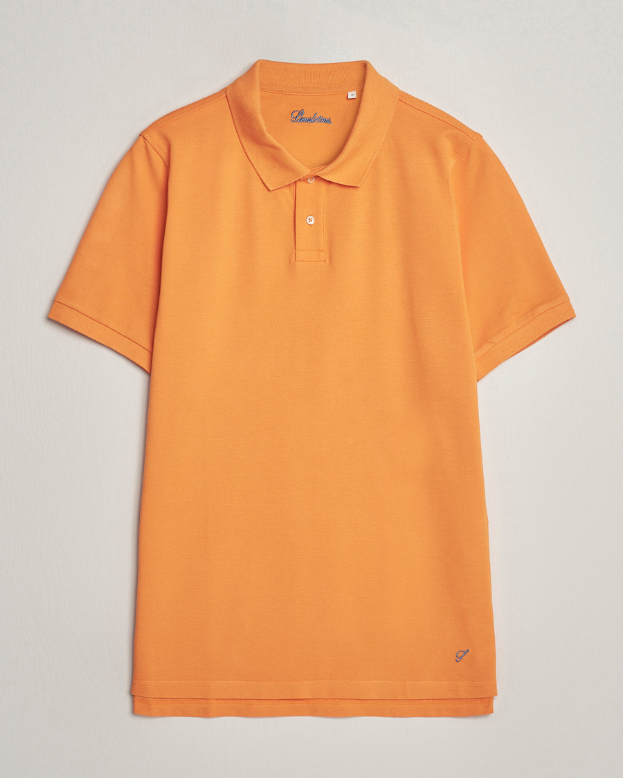 Mies | Pikeet | Stenströms | Organic Cotton Piquet Polo Shirt Orange