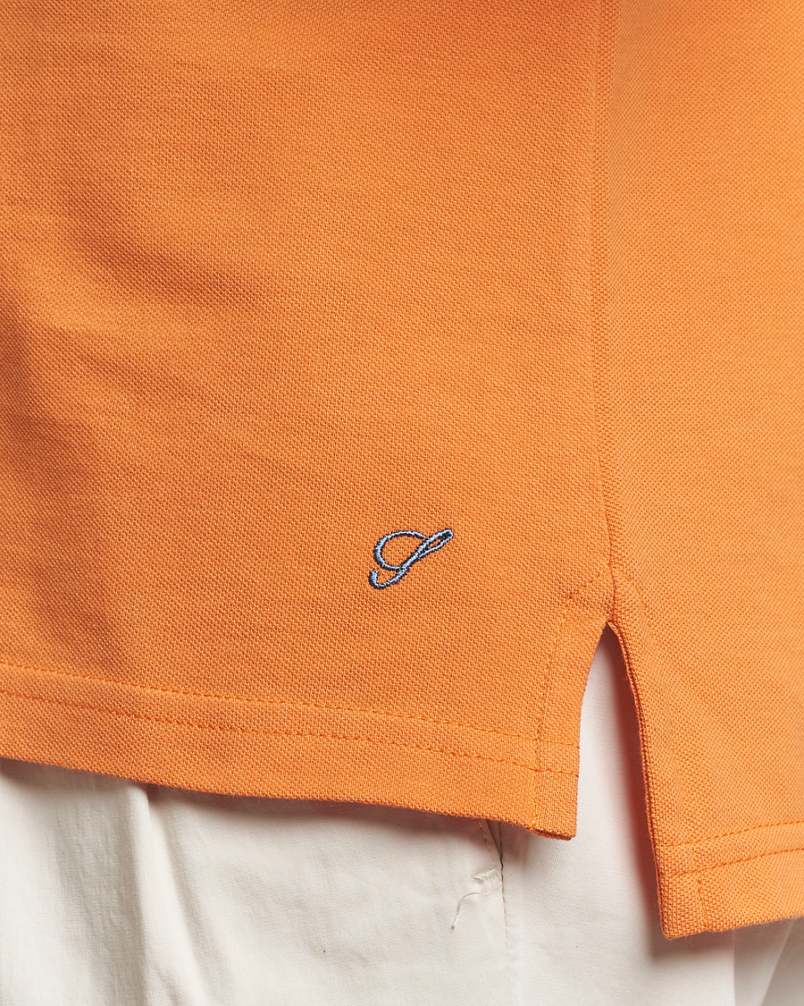 Mies | Pikeet | Stenströms | Organic Cotton Piquet Polo Shirt Orange