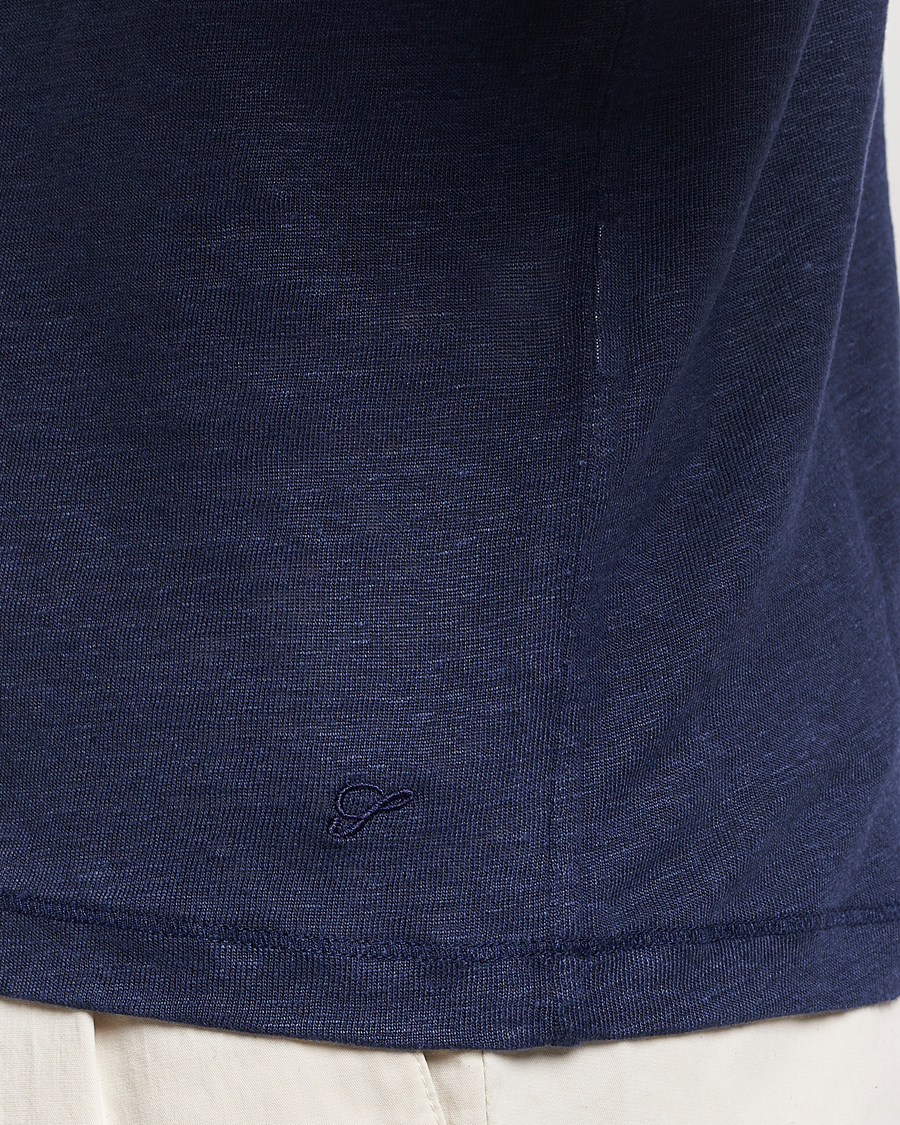 Mies | Pikeet | Stenströms | Linen Polo Shirt Navy