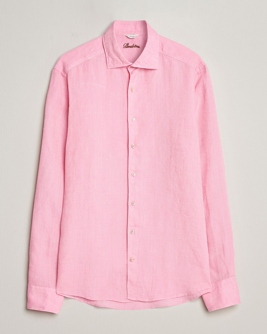 Mies | Kauluspaidat | Stenströms | Slimline Cut Away Linen Shirt Pink