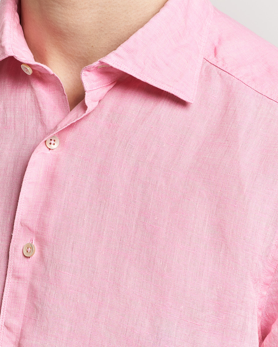 Mies | Kauluspaidat | Stenströms | Slimline Cut Away Linen Shirt Pink