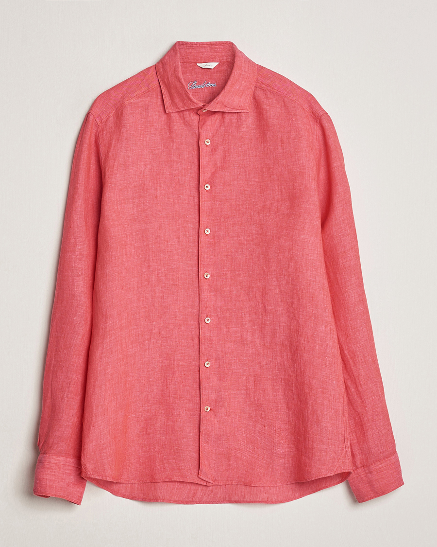 Mies | Kauluspaidat | Stenströms | Slimline Cut Away Linen Shirt Rasperry