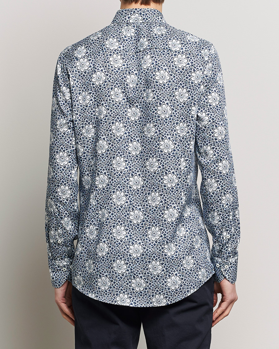 Mies | Kauluspaidat | Stenströms | Slimline Cut Away Printed Viscose Shirt Blue