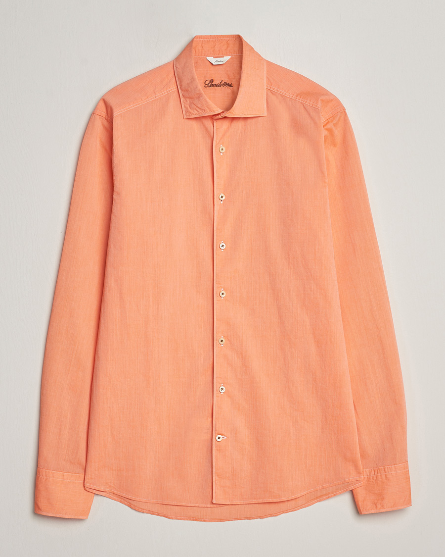 Mies | Kauluspaidat | Stenströms | Slimline Washed Summer Poplin Shirt Orange