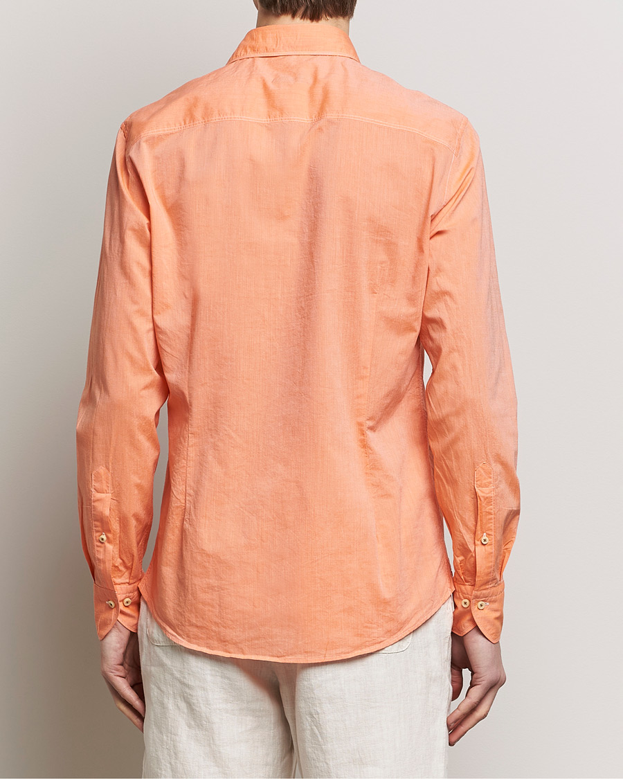 Mies | Kauluspaidat | Stenströms | Slimline Washed Summer Poplin Shirt Orange