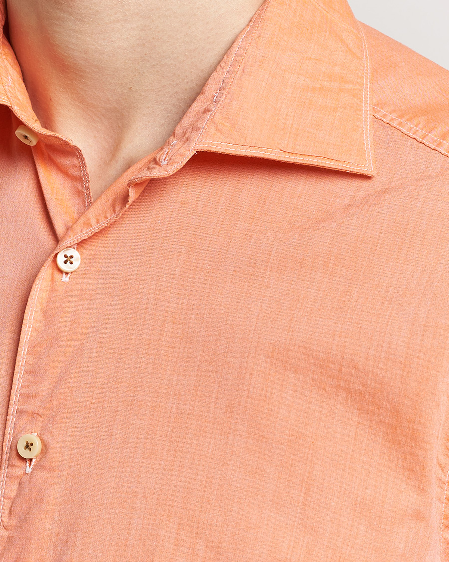 Mies | Kauluspaidat | Stenströms | Slimline Washed Summer Poplin Shirt Orange