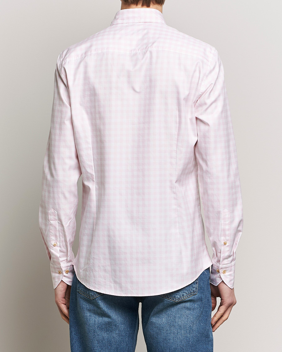 Mies | Kauluspaidat | Stenströms | Slimline Checked Washed Cotton Shirt Pink