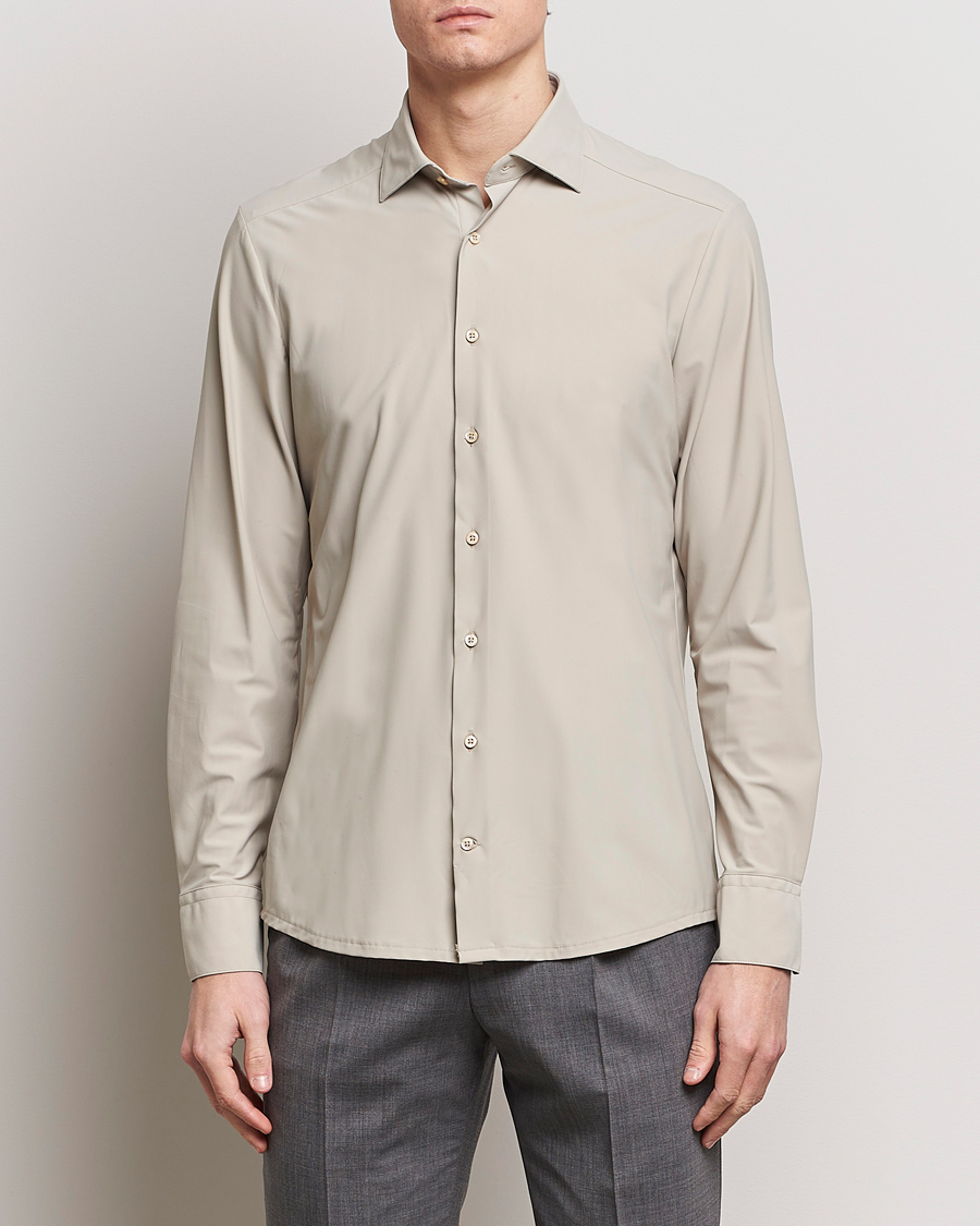 Mies | Kauluspaidat | Stenströms | Slimline Cut Away 4-Way Stretch Shirt Clay