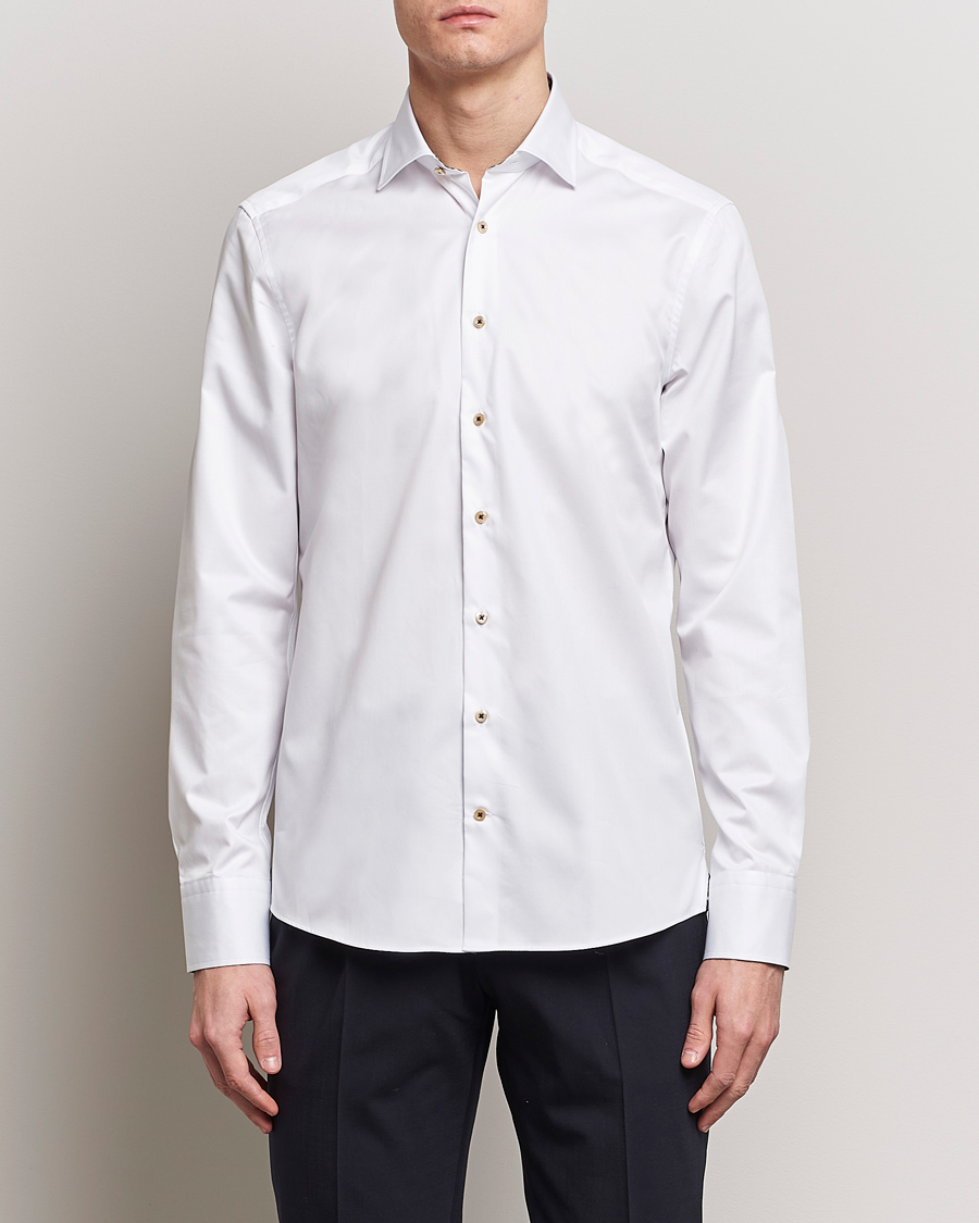Mies | Kauluspaidat | Stenströms | Slimline Cut Away Circle Contrast Shirt White