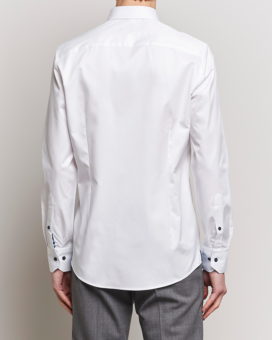 Mies | Kauluspaidat | Stenströms | Slimline Cut Away Flower Contrast Shirt White
