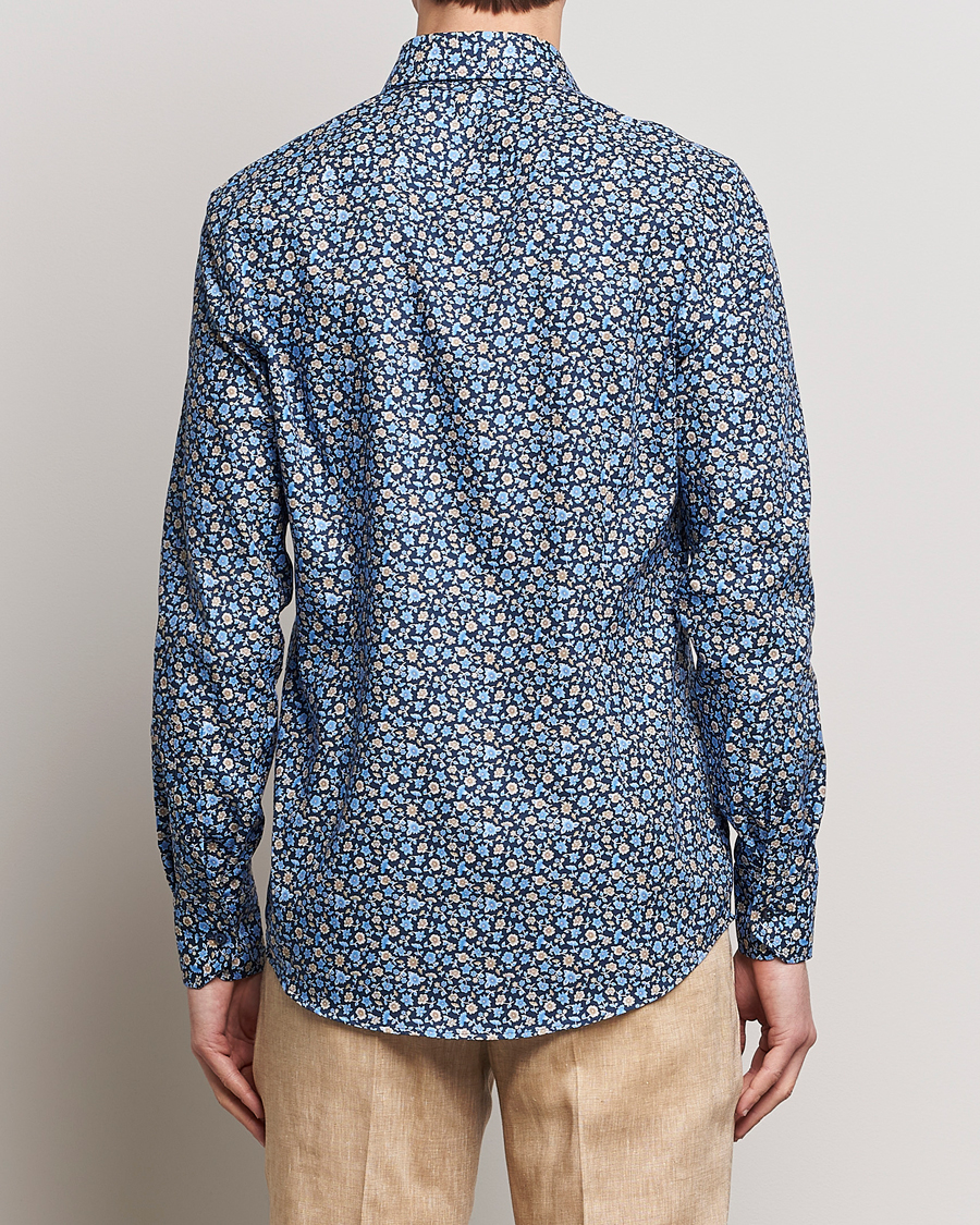 Mies | Kauluspaidat | Stenströms | Slimline Cut Away Printed Flower Shirt Navy