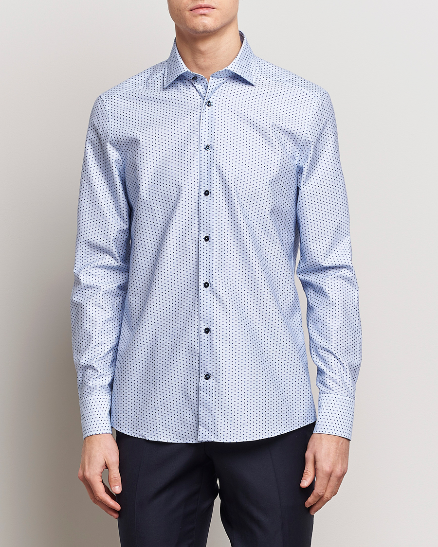 Mies | Kauluspaidat | Stenströms | Slimline Cut Away Small Flower Print Shirt Blue