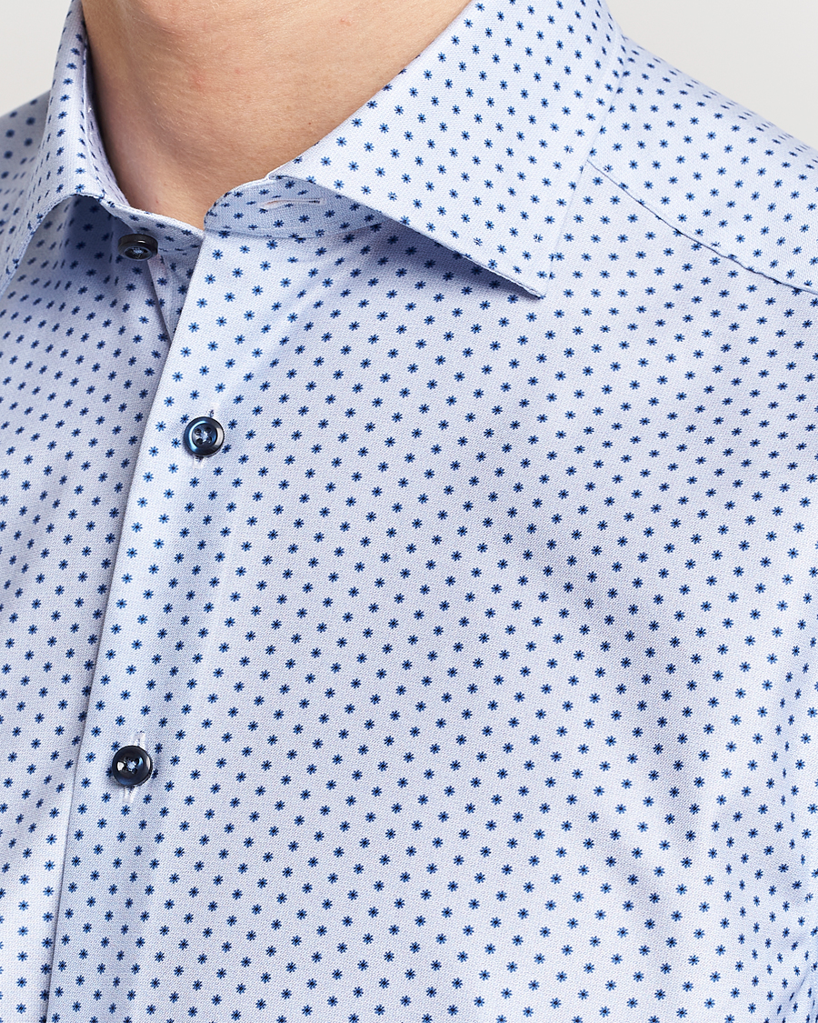 Mies | Kauluspaidat | Stenströms | Slimline Cut Away Small Flower Print Shirt Blue