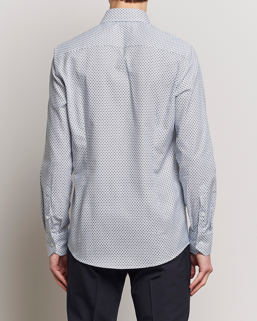 Mies | Kauluspaidat | Stenströms | Slimline Cut Away All Over Print Shirt White