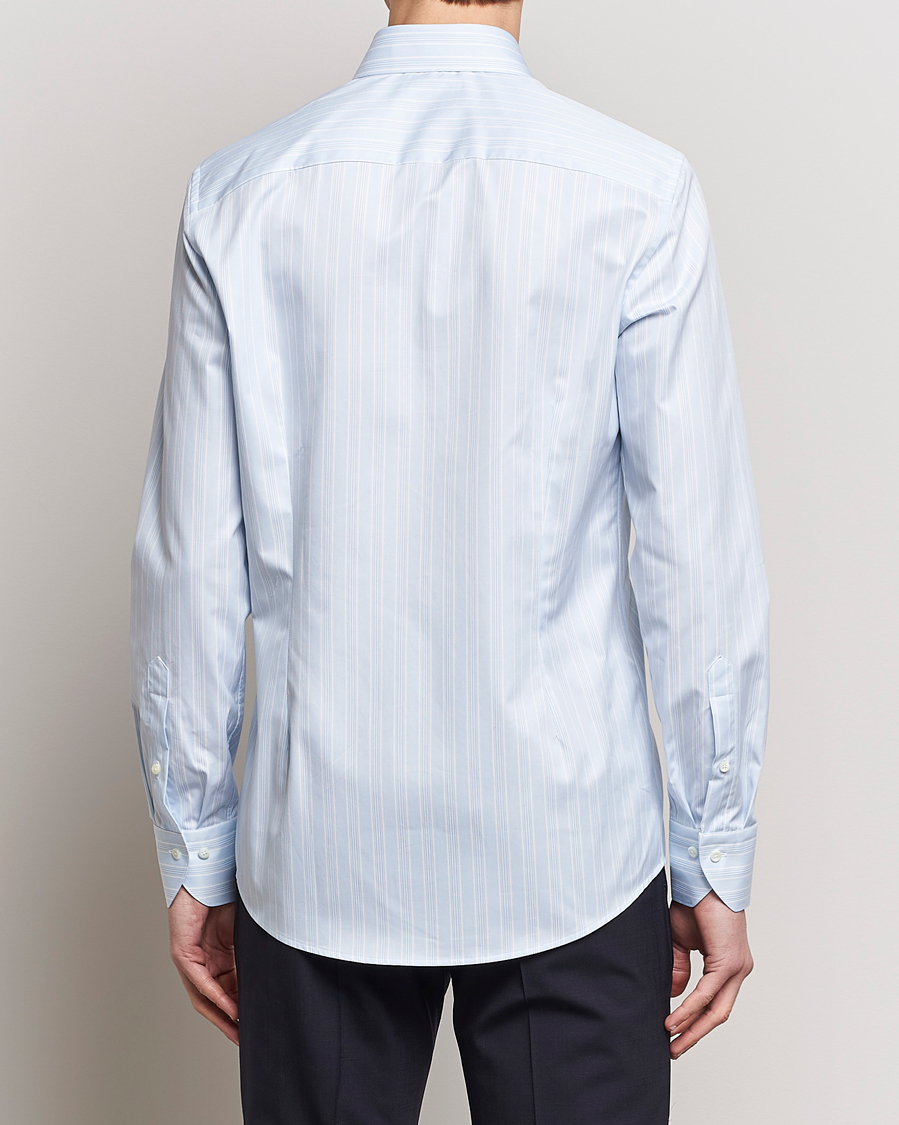 Mies | Kauluspaidat | Stenströms | Slimline Cut Away Multi Stripe Shirt Light Blue