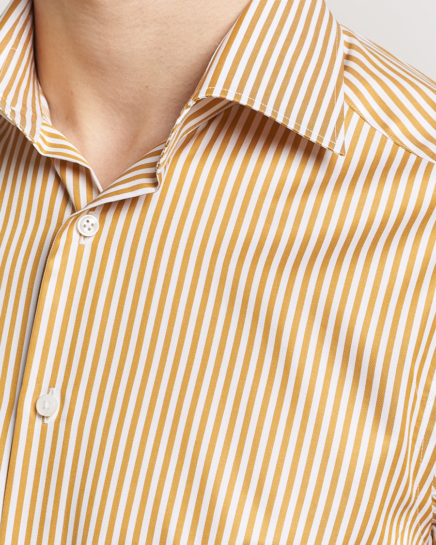 Mies | Kauluspaidat | Stenströms | Slimline Cut Away Striped Shirt Yellow