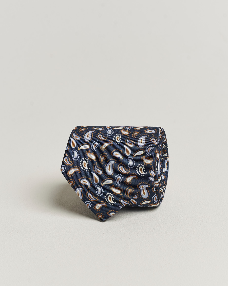 Mies | Stenströms Paisley Silk Tie Navy | Stenströms | Paisley Silk Tie Navy