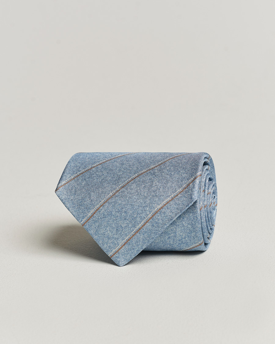 Mies |  | Stenströms | Striped Silk Tie Light Blue