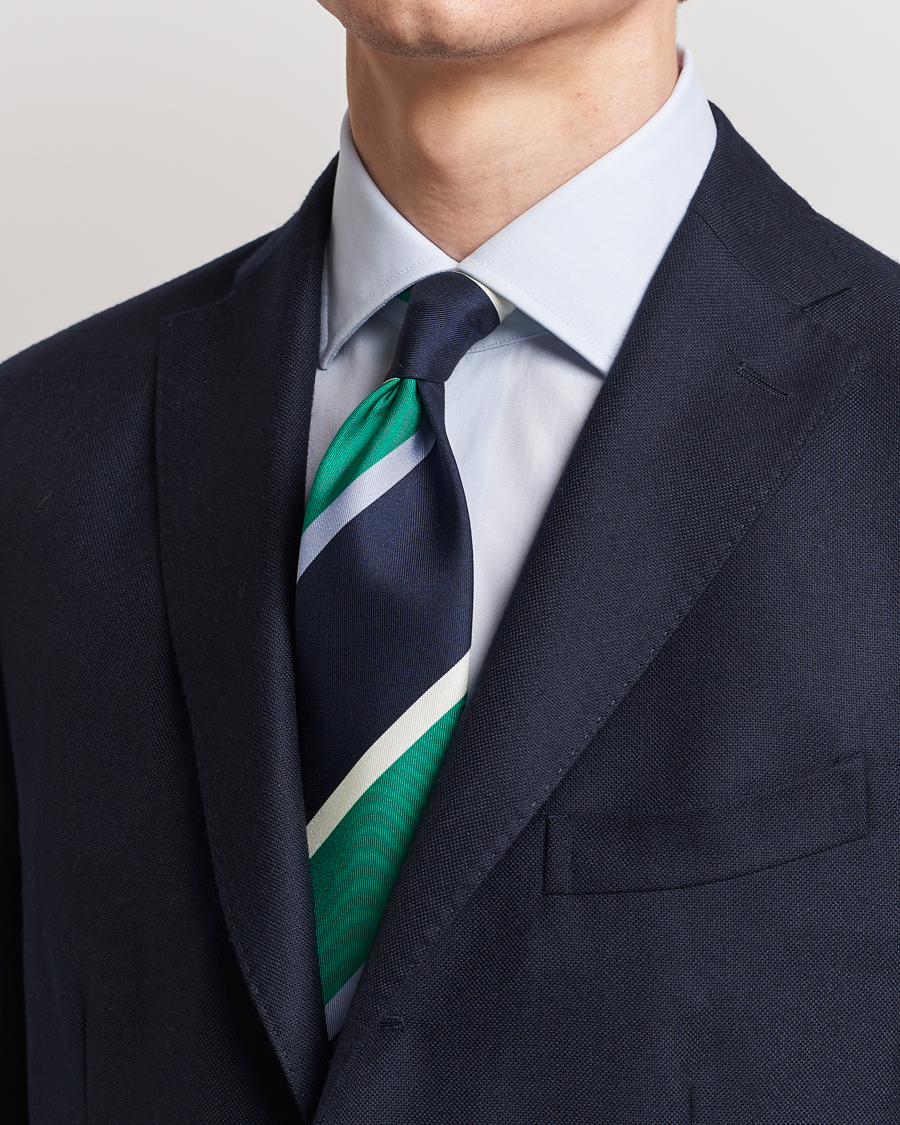 Mies | Stenströms Multi Striped Silk Tie Navy | Stenströms | Multi Striped Silk Tie Navy