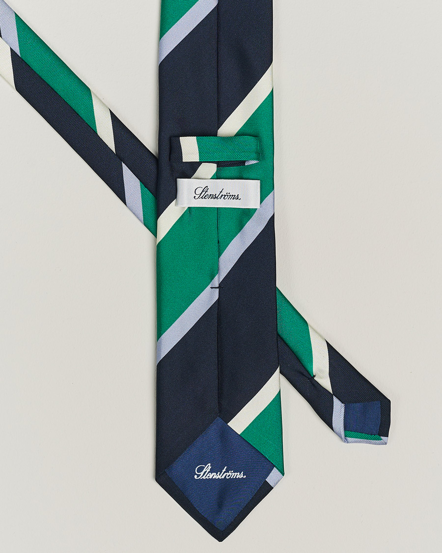 Mies | Stenströms Multi Striped Silk Tie Navy | Stenströms | Multi Striped Silk Tie Navy