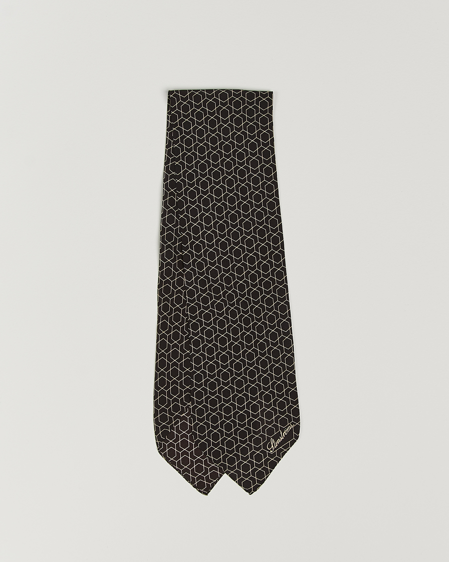 Mies | Stenströms Silk Printed Ascot Brown | Stenströms | Silk Printed Ascot Brown