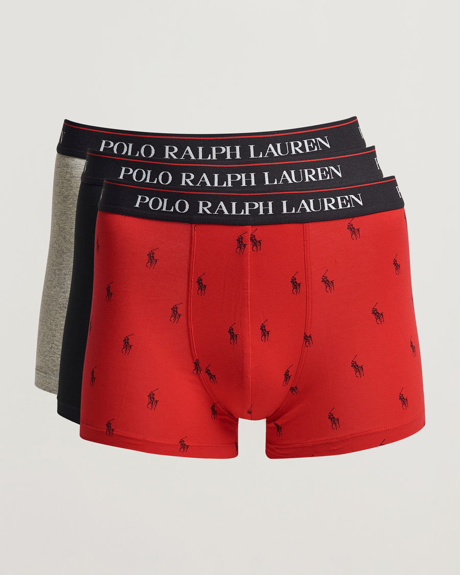 Mies |  | Polo Ralph Lauren | 3-Pack Cotton Stretch Trunk Heather/Red PP/Black