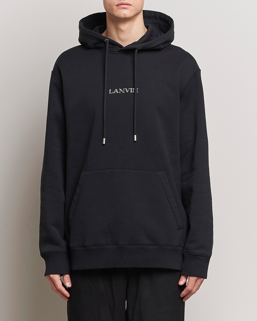 Mies |  | Lanvin | Embroidered Logo Hoodie Black