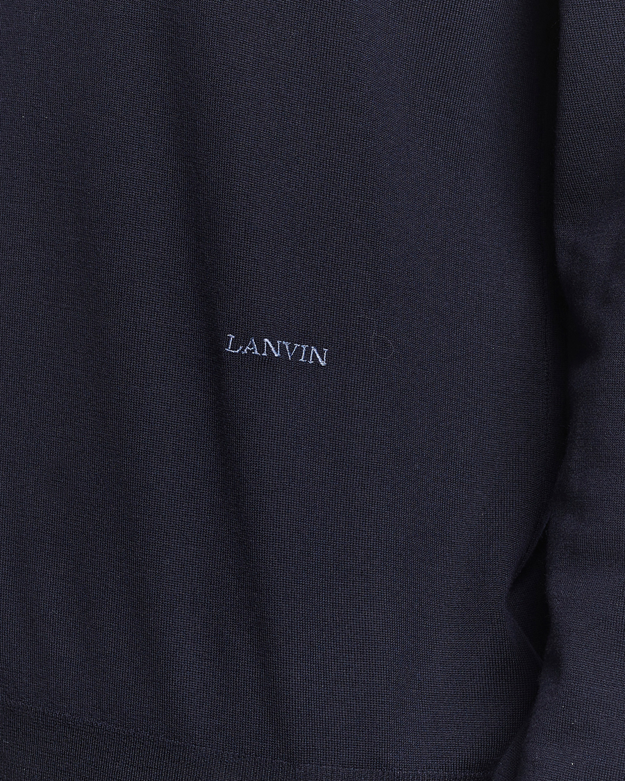 Mies | Puserot | Lanvin | Merino Wool Knitted Polo Thunder