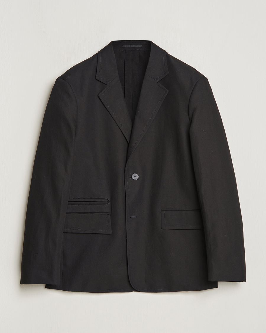 Mies | Pikkutakit | Lanvin | Deconstructed Cotton/Linen Blazer Black
