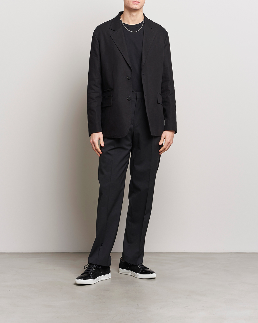 Mies | Pikkutakit | Lanvin | Deconstructed Cotton/Linen Blazer Black