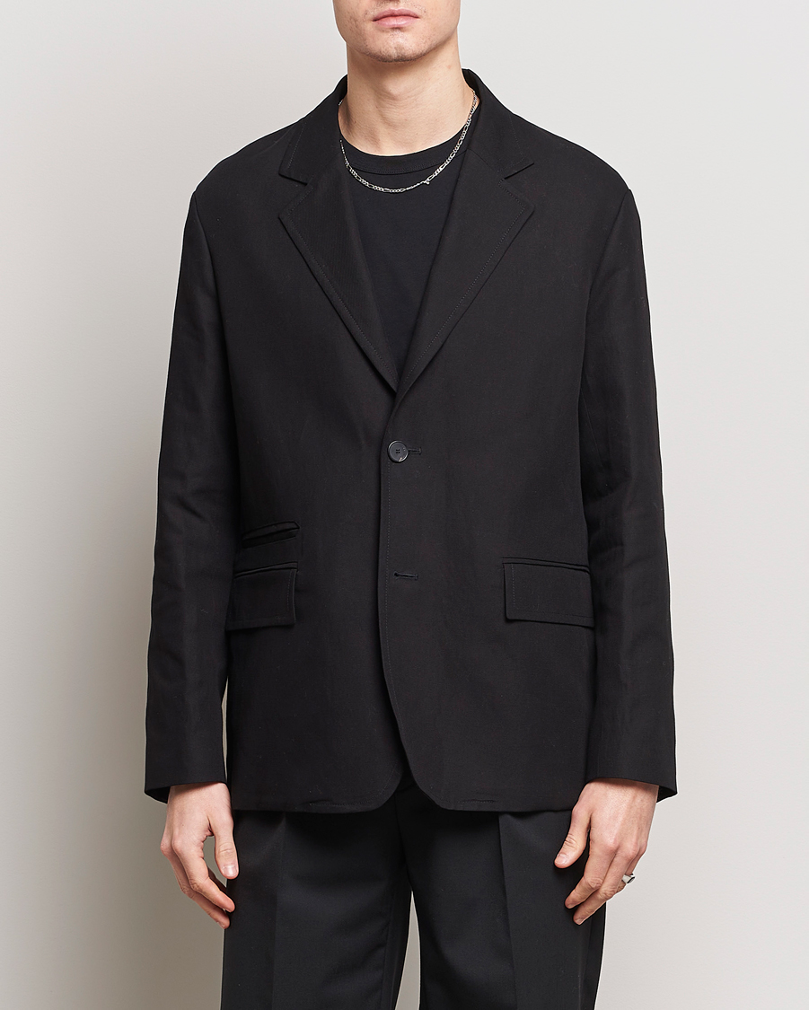 Mies | Pikkutakit | Lanvin | Deconstructed Cotton/Linen Blazer Black