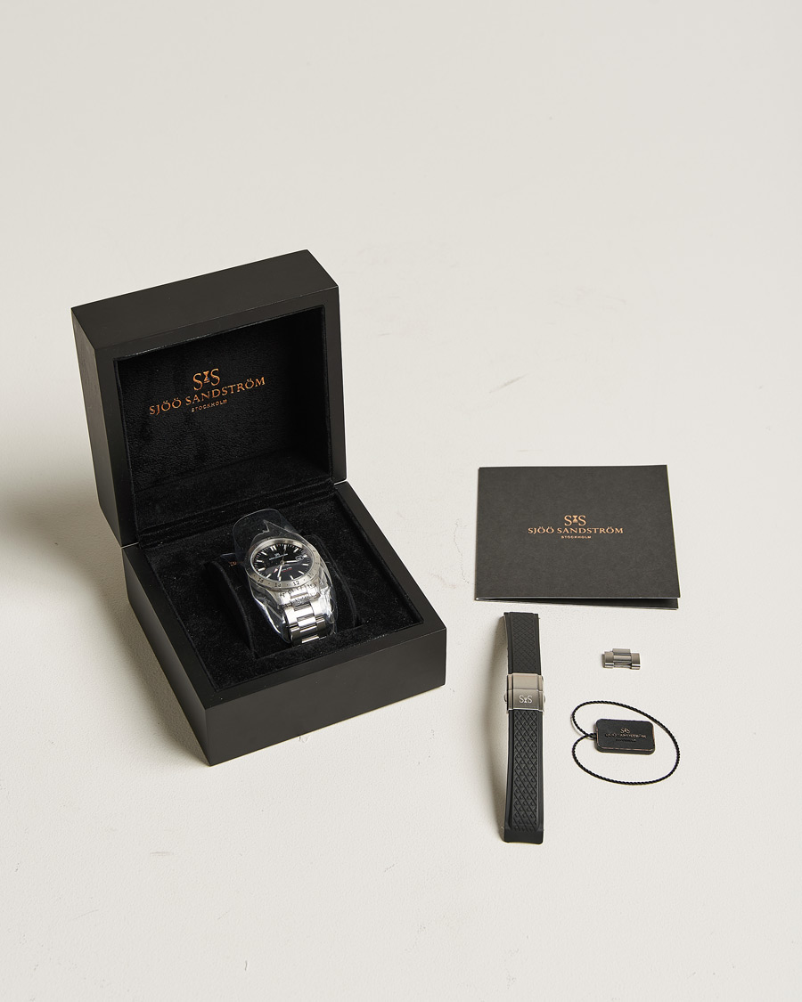 Mies | Sjöö Sandström Pre-Owned Royal Steel Worldstimer 41mm SS-1841-WT Silver | Sjöö Sandström Pre-Owned | Royal Steel Worldstimer 41mm SS-1841-WT Silver