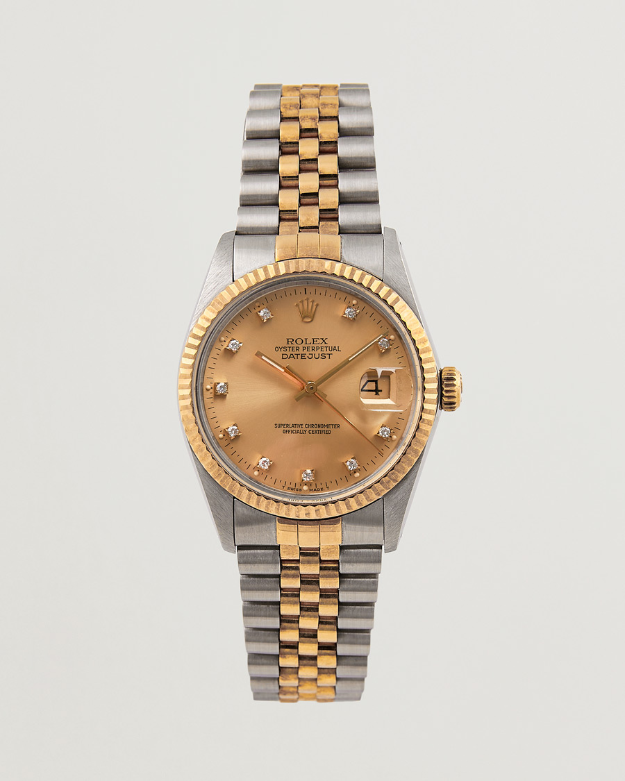 Mies | Rolex Pre-Owned Datejust 16013 Diamond Dial Silver | Rolex Pre-Owned | Datejust 16013 Diamond Dial Silver
