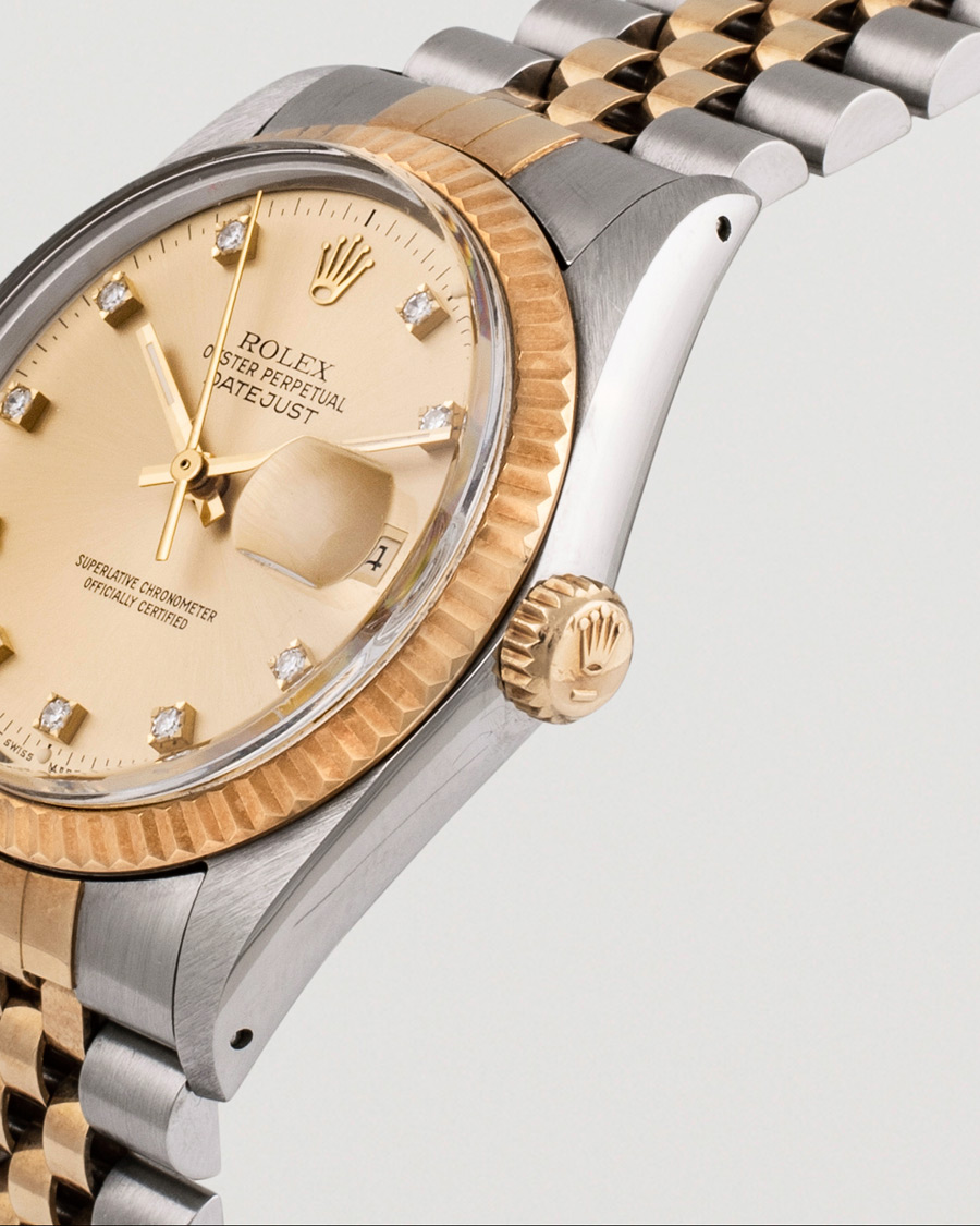 Mies | Rolex Pre-Owned Datejust 16013 Diamond Dial Silver | Rolex Pre-Owned | Datejust 16013 Diamond Dial Silver