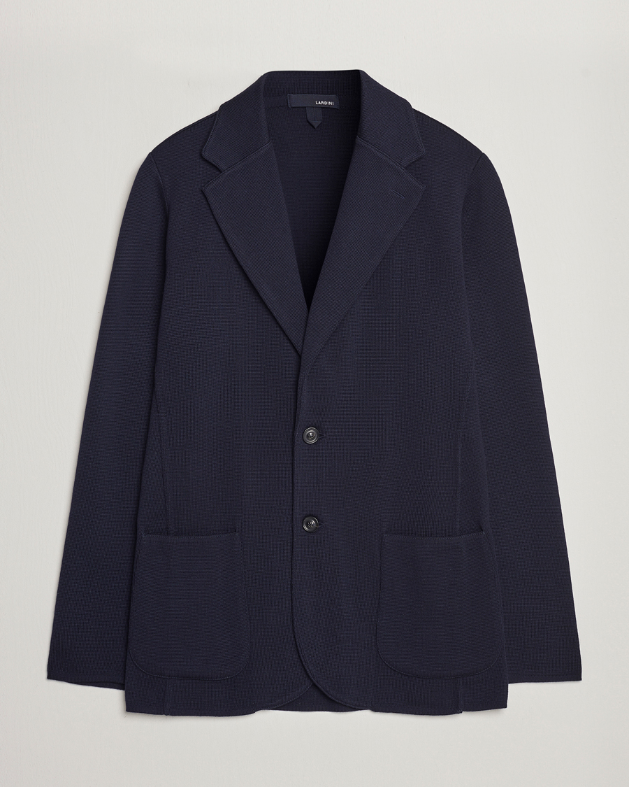 Mies | Pikkutakit | Lardini | Knitted Wool Blazer Navy