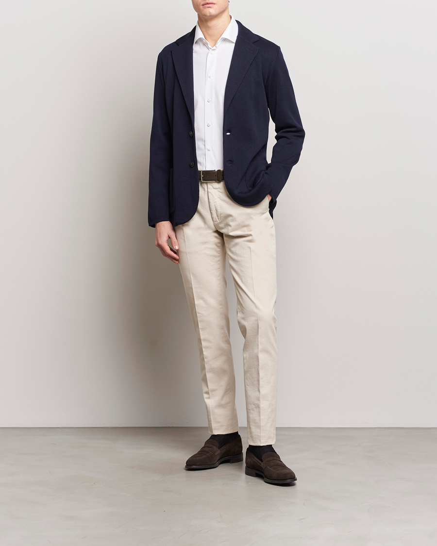 Mies | Pikkutakit | Lardini | Knitted Wool Blazer Navy