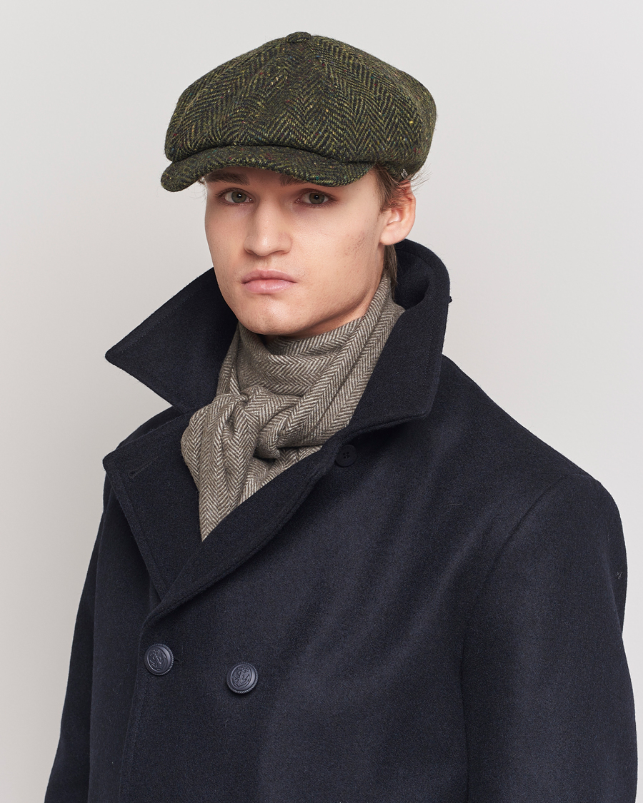 Mies | Päähineet | Wigéns | Newsboy Retro Donegal Wool Dark Green