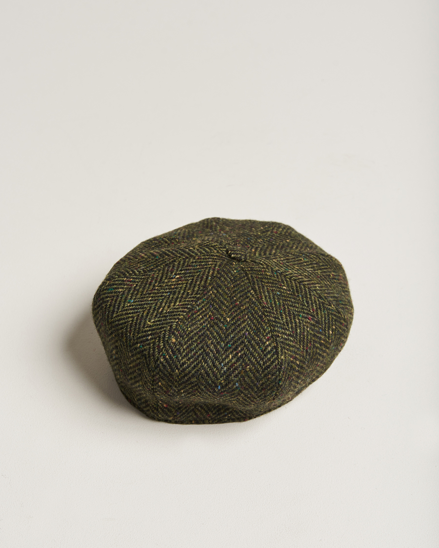 Mies | Päähineet | Wigéns | Newsboy Retro Donegal Wool Dark Green