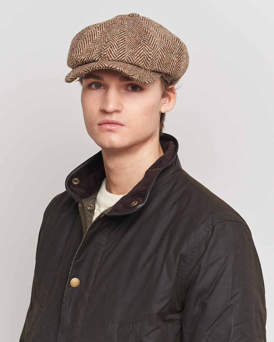 Herre | Sixpence | Wigéns | Newsboy Retro Donegal Wool Light Brown