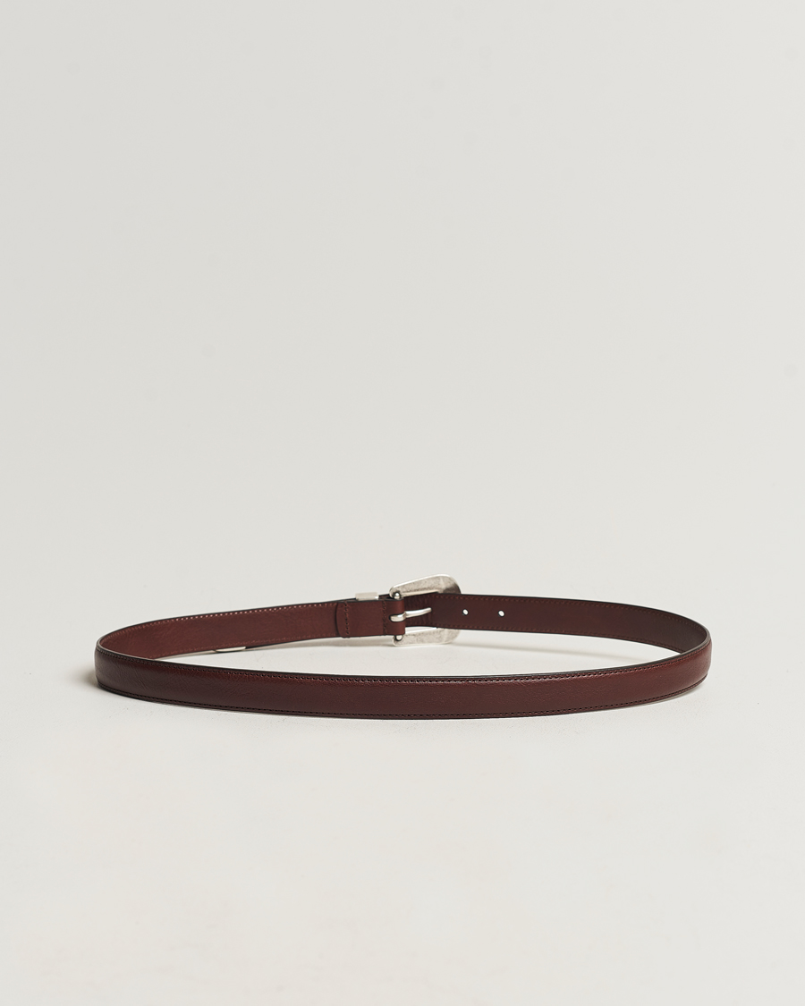 Mies | Anderson's Grained Western Leather Belt 2,5 cm Dark Brown | Anderson's | Grained Western Leather Belt 2,5 cm Dark Brown
