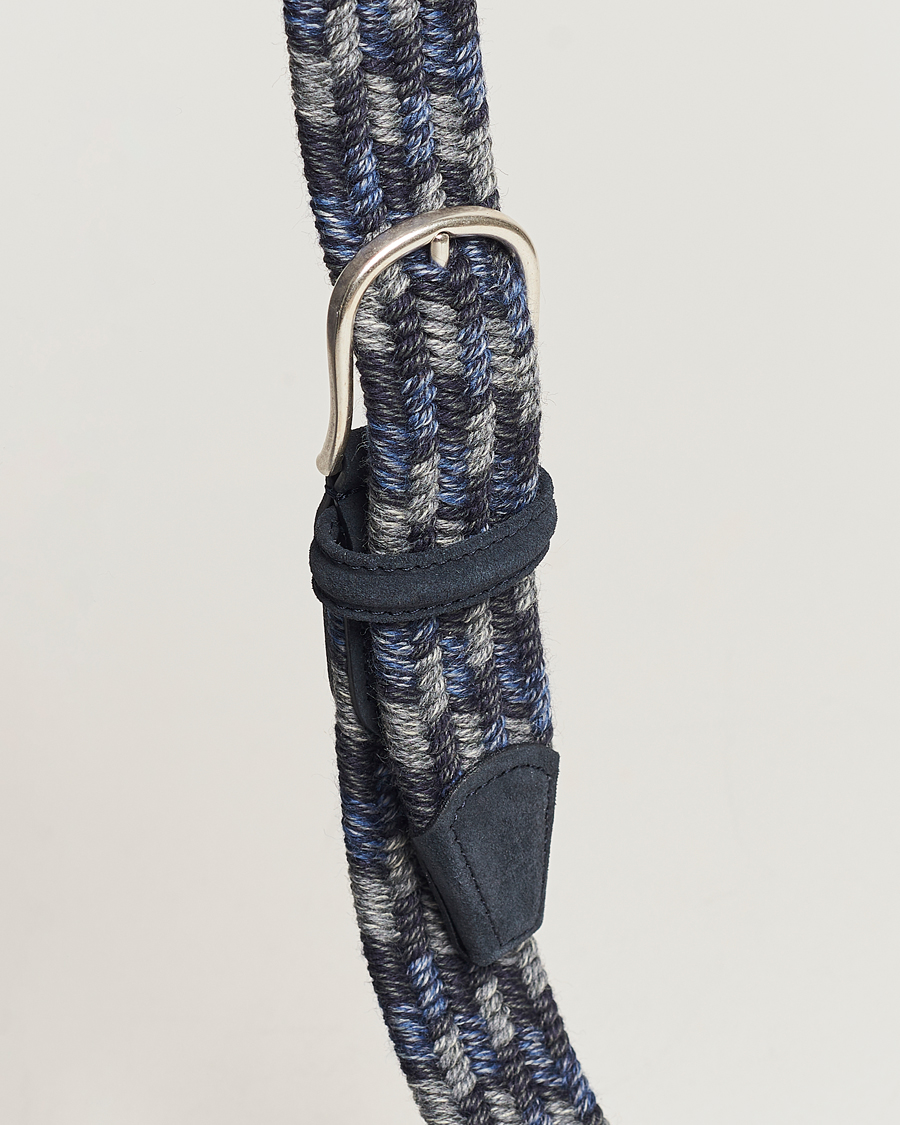 Mies | Anderson's Braided Wool Belt Navy Multi | Anderson's | Braided Wool Belt Navy Multi