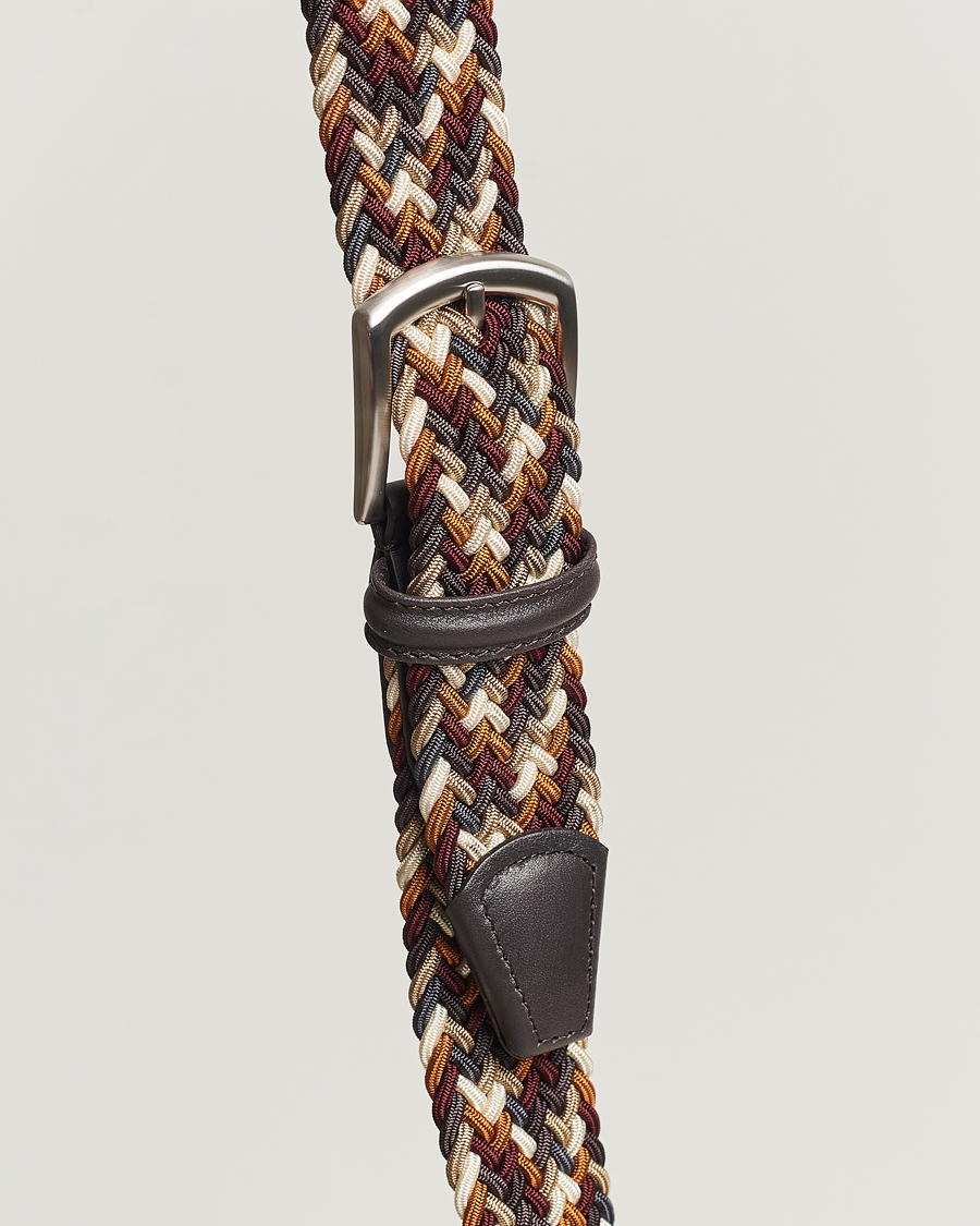 Mies | Anderson's Stretch Woven 3,5 cm Belt Multi Brown | Anderson's | Stretch Woven 3,5 cm Belt Multi Brown