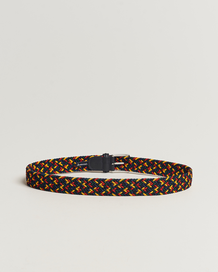 Mies | Asusteet | Anderson's | Stretch Woven 3,5 cm Belt Ivy Multi