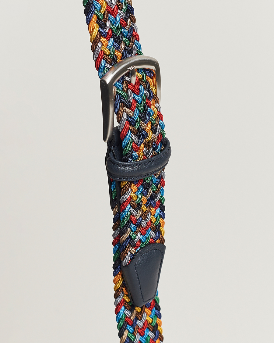 Mies | Vyöt | Anderson's | Stretch Woven 3,5 cm Belt Dark Multi
