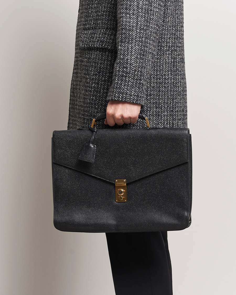 Mies | Chanel Pre-Owned Portfolio Briefcase Leather Black | Chanel Pre-Owned | Portfolio Briefcase Leather Black