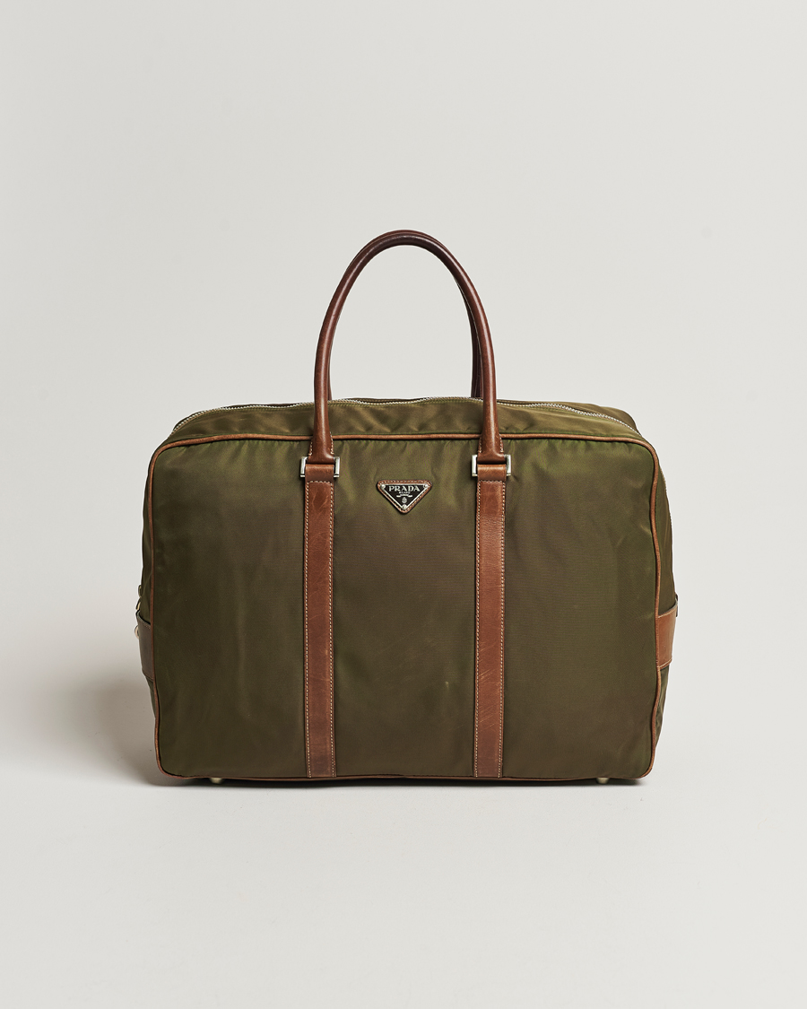 Mies | Prada Pre-Owned Boston Nylon Bag Moss Green  | Prada Pre-Owned | Boston Nylon Bag Moss Green 