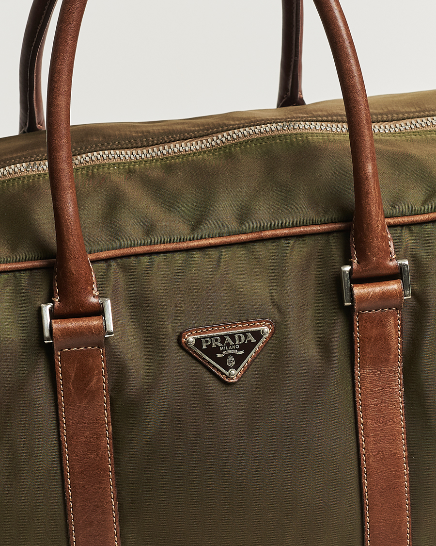 Mies | Prada Pre-Owned Boston Nylon Bag Moss Green  | Prada Pre-Owned | Boston Nylon Bag Moss Green 