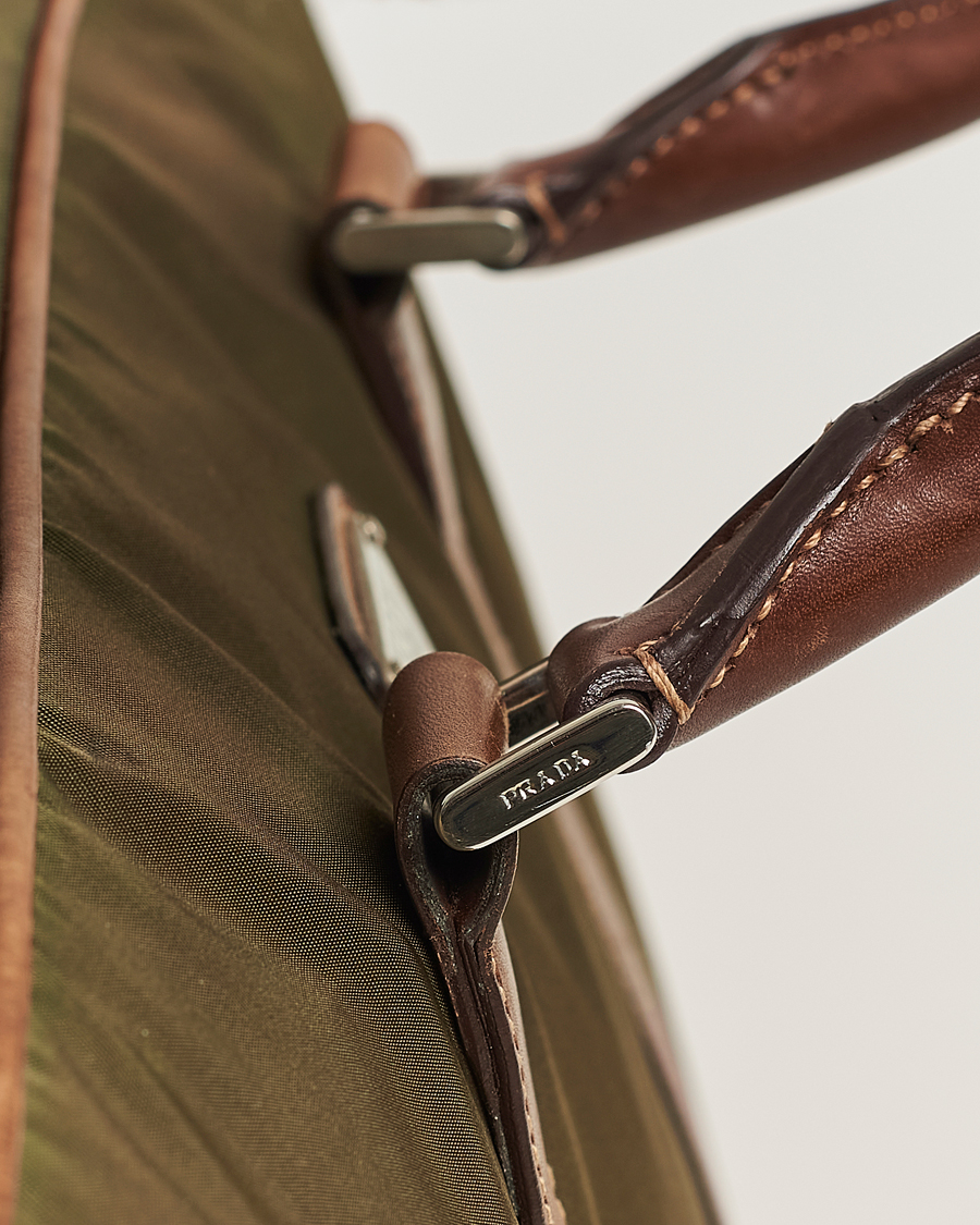 Mies | Prada Pre-Owned Boston Nylon Bag Moss Green  | Prada Pre-Owned | Boston Nylon Bag Moss Green 